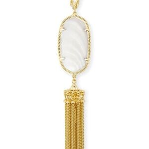 Kendra Scott  Gold and White Pendant Necklace